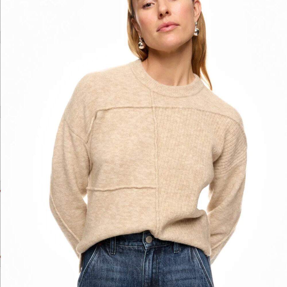 3.1 Phillip Lim Beige Oversized Sweater XXL Chunky Basketweave Soft Wool $425